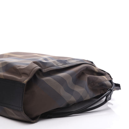 Burberry Nylon Check Small Buckleigh Packable Tote Birch Grey 9 of 10