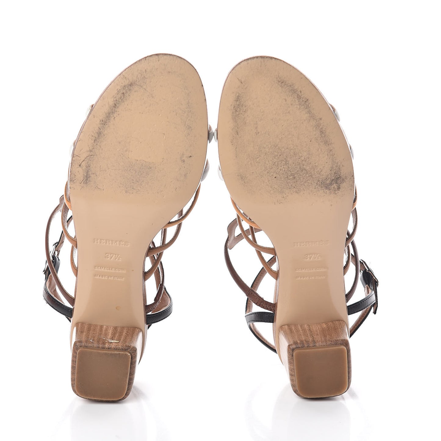 Calfskin Oracle Sandals 37.5 Palissandre Gold White Black