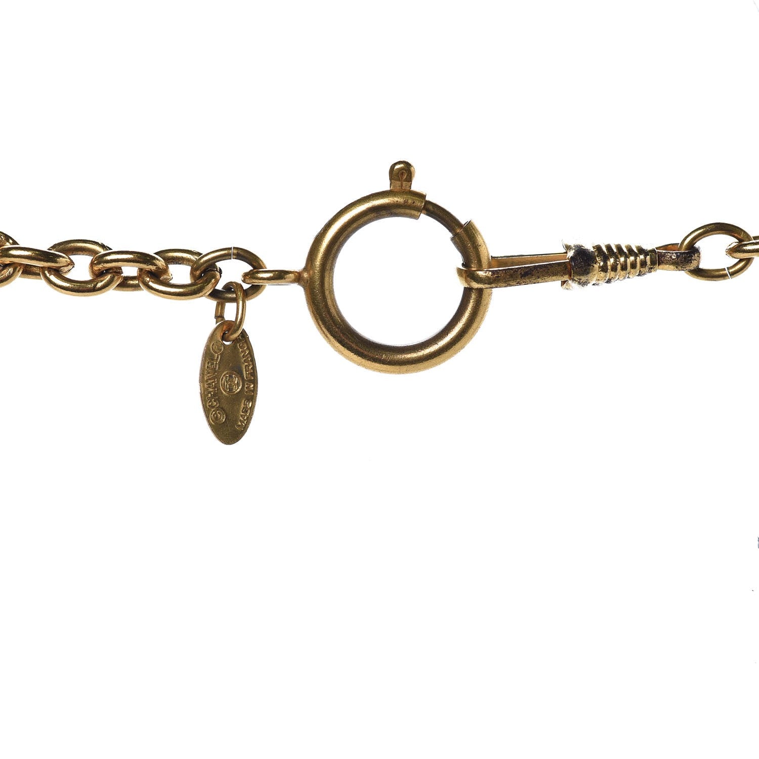 Chanel Large CC Pendant Necklace Gold 3 of 4