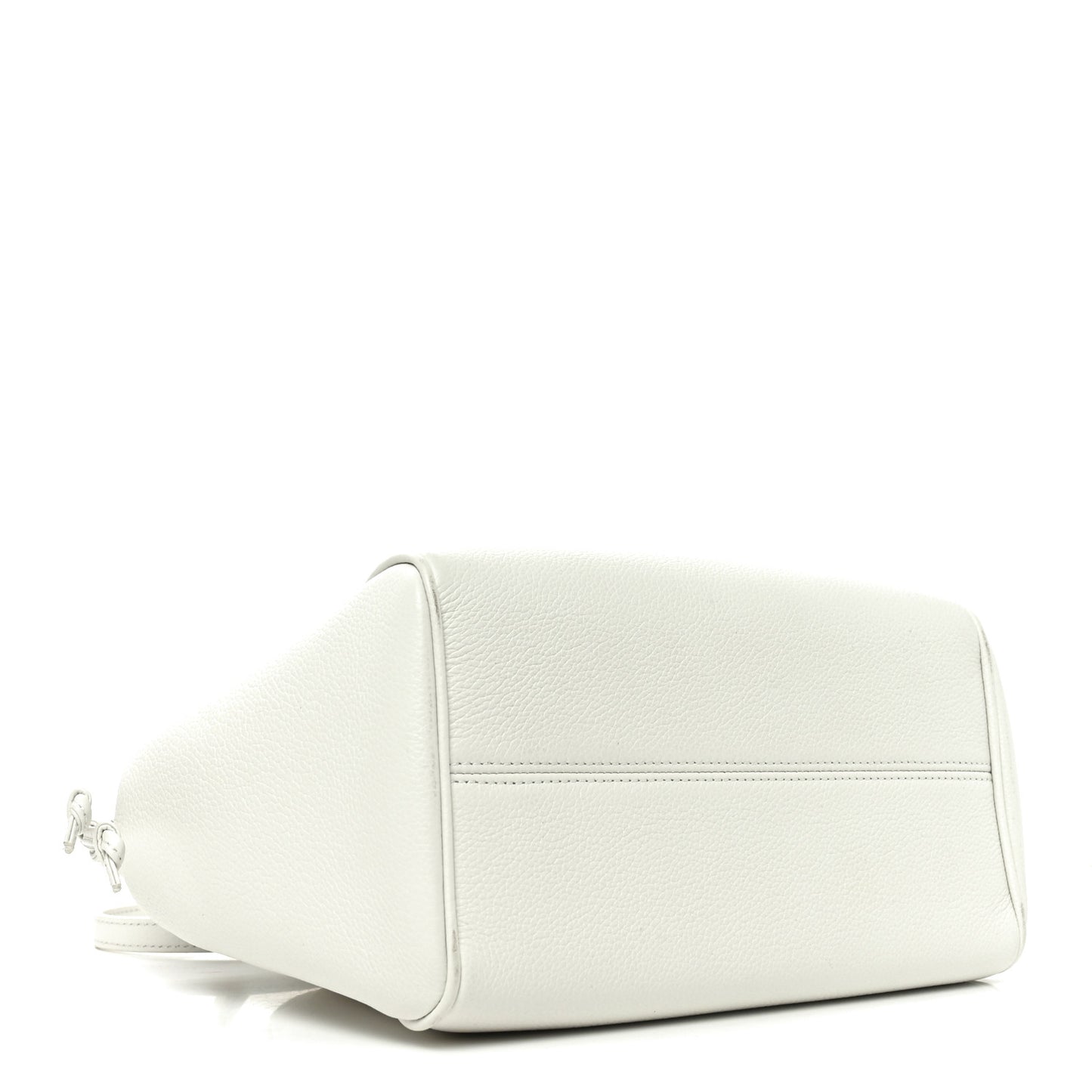 Calfskin Cuir Small Triomphe Cabas Drawstring White