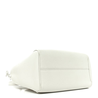 Celine Calfskin Cuir Small Triomphe Cabas Drawstring White 4 of 9
