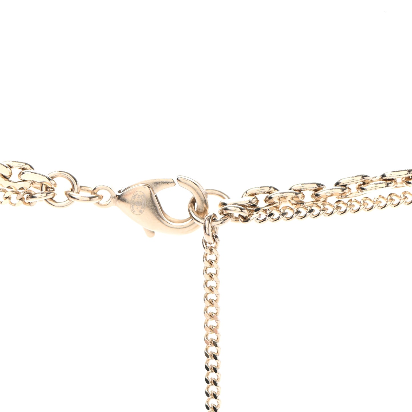 Crystal CC Multi Strand Chain Necklace Gold