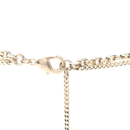 Chanel Crystal CC Multi Strand Chain Necklace Gold 4 of 5