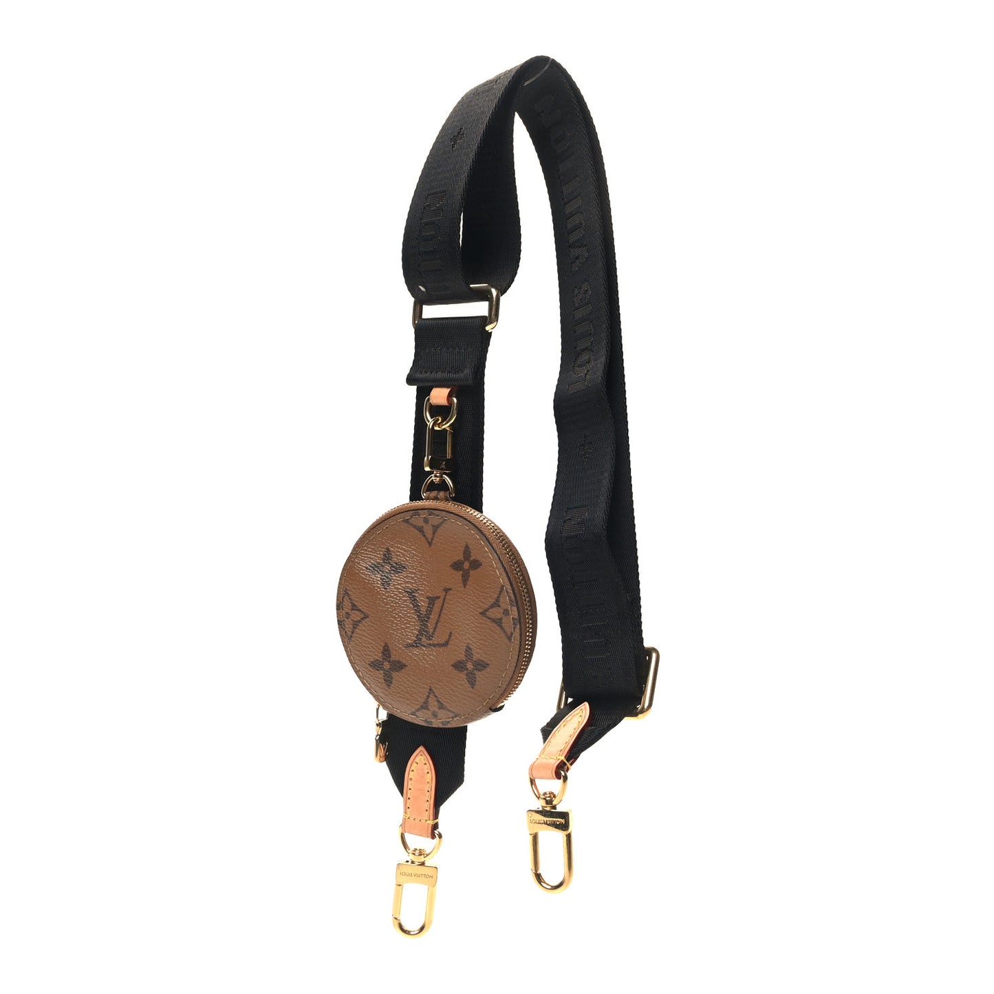 Reverse Monogram Multi Pochette Accessories Bandouliere Shoulder Strap Black