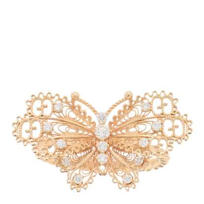 Gucci 18K Yellow Gold Diamond Butterfly Ring 57 8 1 of 5