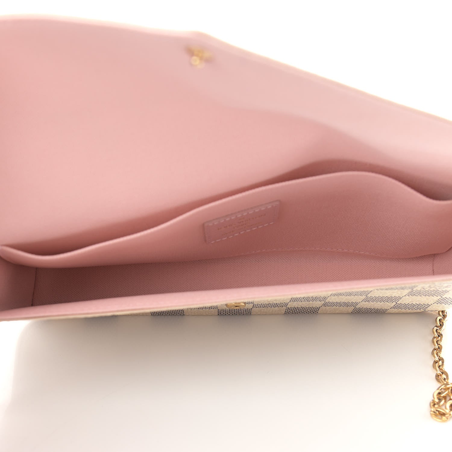 Louis Vuitton Damier Azur Pochette Felicie Chain Wallet Rose Ballerine 6 of 12