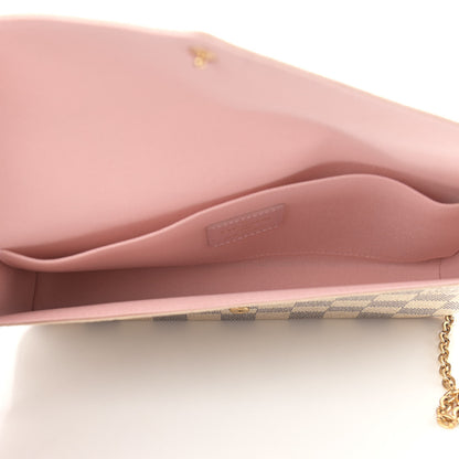 Louis Vuitton Damier Azur Pochette Felicie Chain Wallet Rose Ballerine 6 of 12