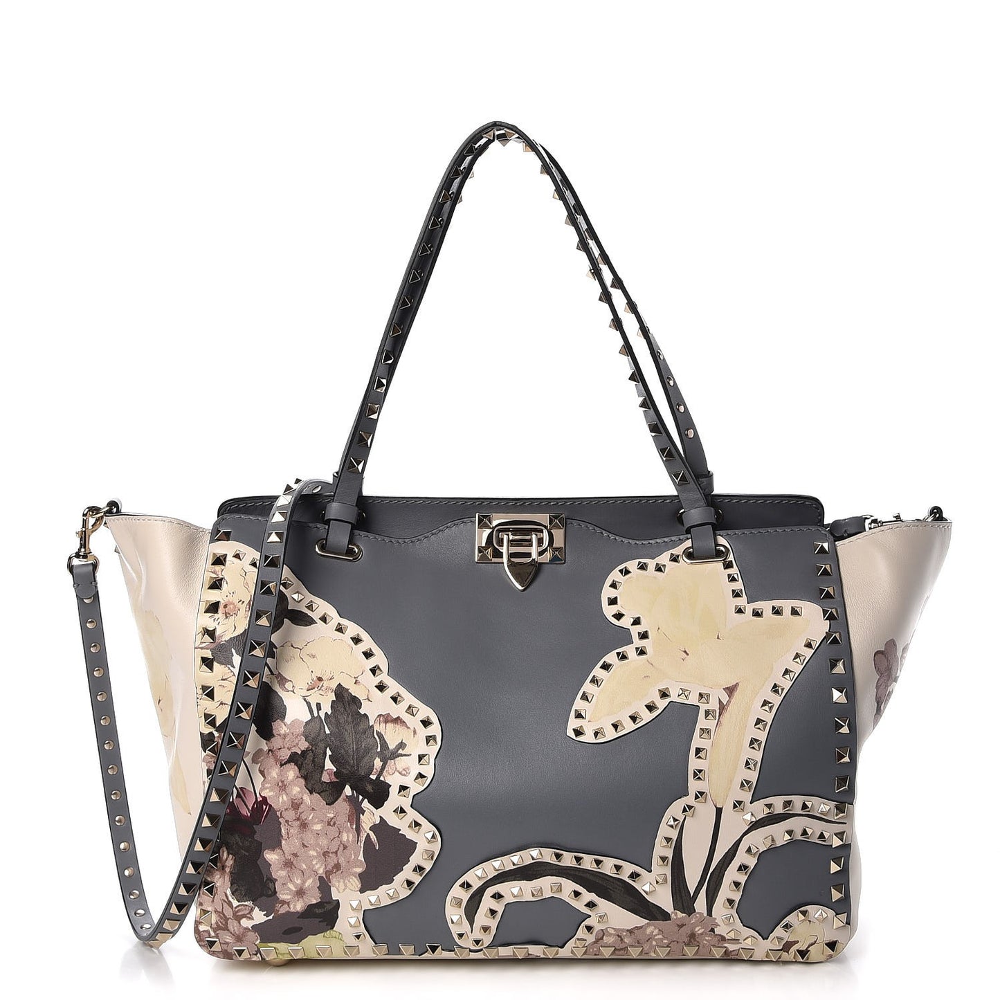 Vitello Monogram Kimono 1997 Print Medium Rockstud Tote Light Blue