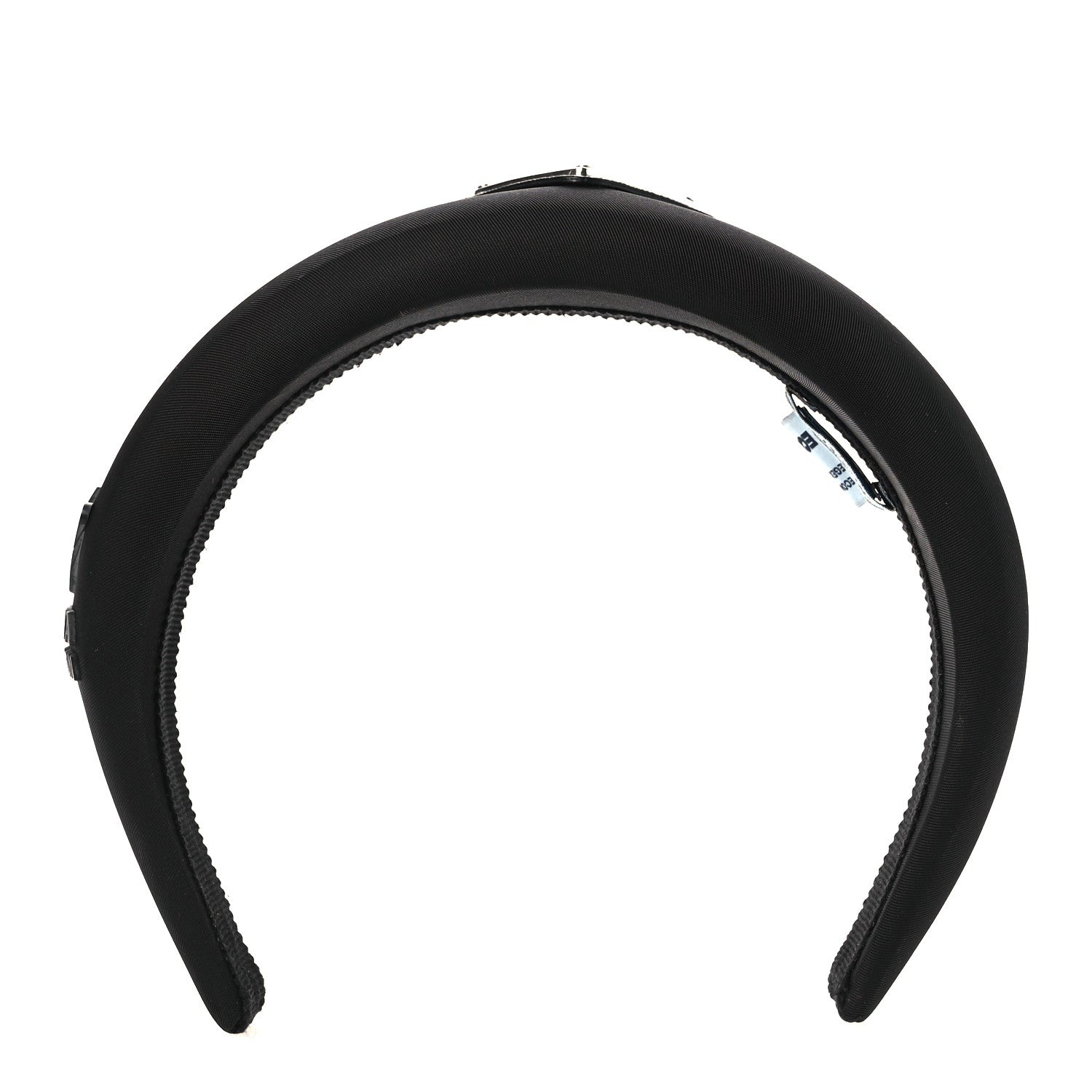 Prada Re-Nylon Metal Triangle Logo Headband Black 1 of 6
