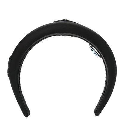 Prada Re-Nylon Metal Triangle Logo Headband Black 1 of 6