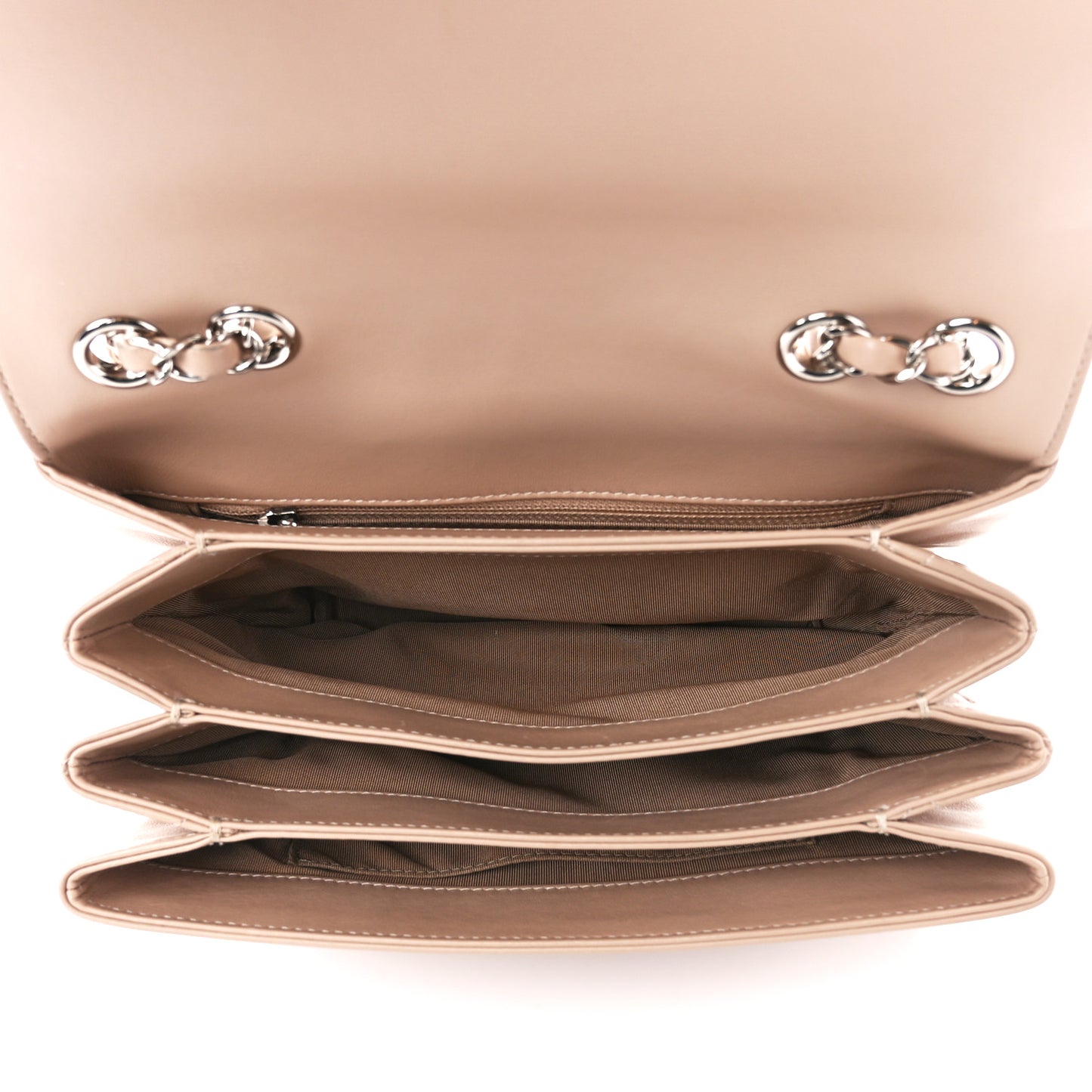 Calfskin Small Tramezzo Flap Beige