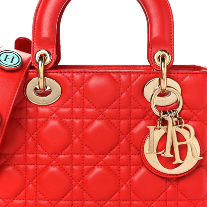 Christian Dior Lambskin Cannage Small My ABCDior Lady Dior Red 8 of 10