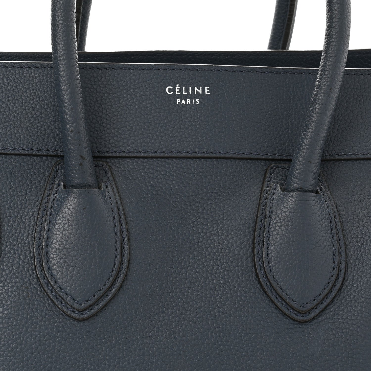Celine Drummed Calfskin Mini Luggage Slate 8 of 11