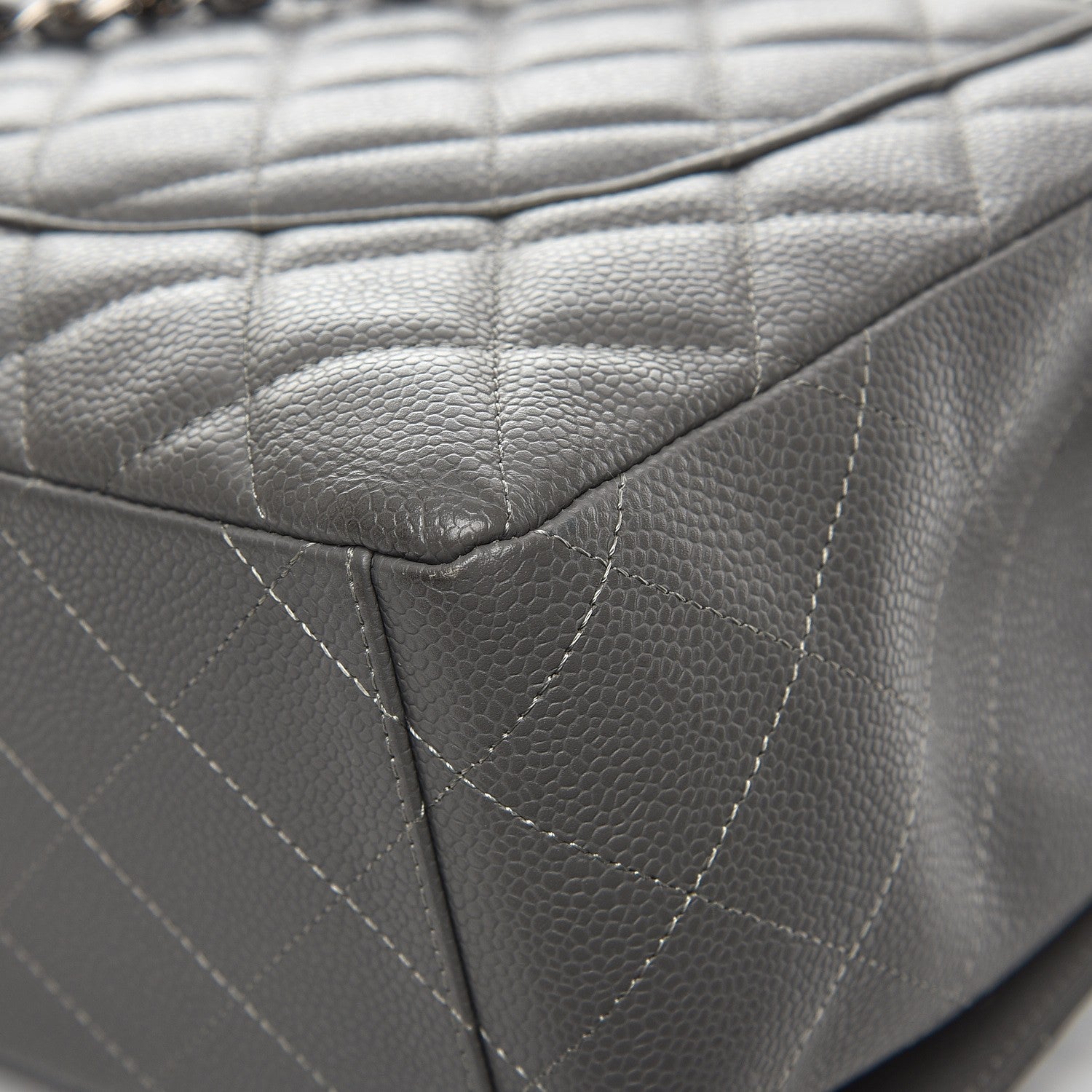 Chanel Caviar Quilted Maxi Single Flap Grey 14 of 14