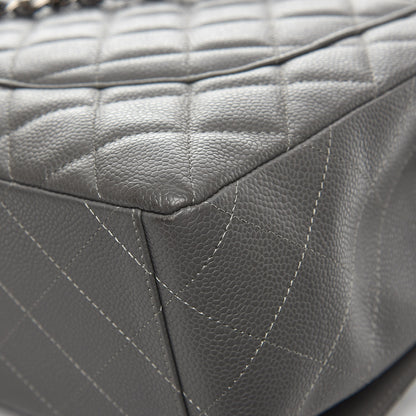 Chanel Caviar Quilted Maxi Single Flap Grey 14 of 14