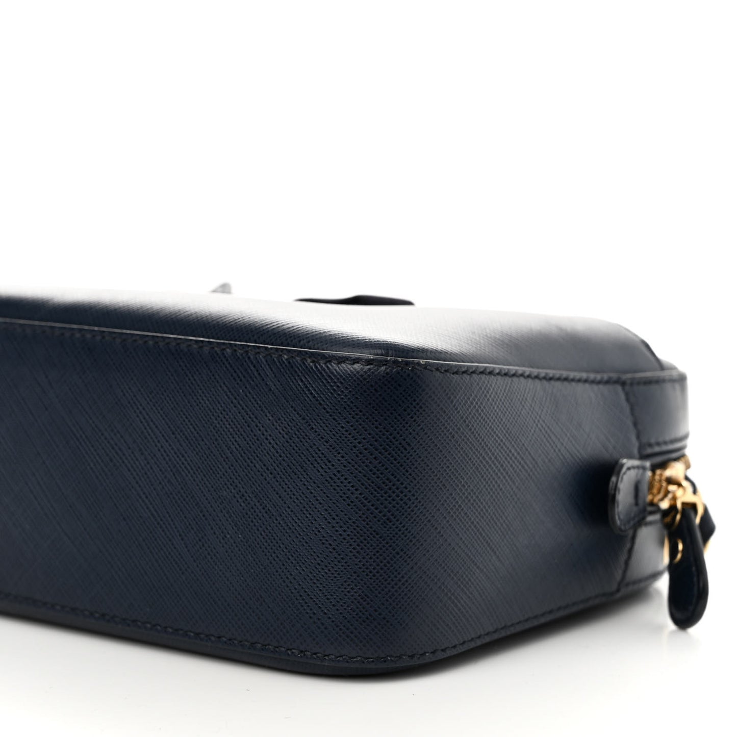 Hammered Calfskin Lydia Bow Camera Bag Navy
