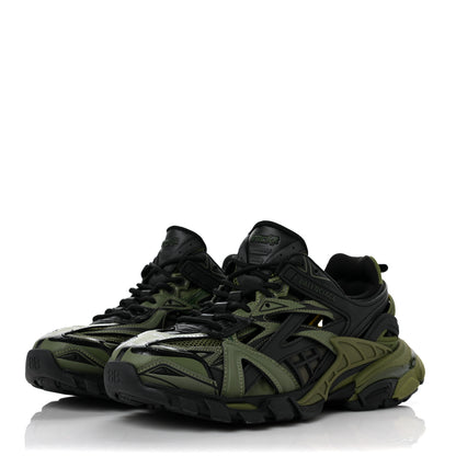 Balenciaga Rubber Mesh Bi-Color Mens Track.2 Open Sneakers 40 Kaki 3 of 7