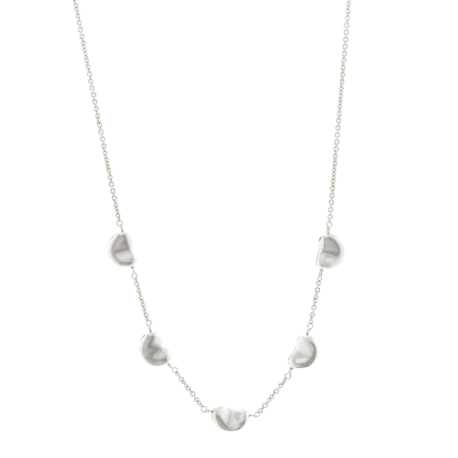 Tiffany Sterling Silver Elsa Peretti Five Bean Pendant Necklace 1 of 6