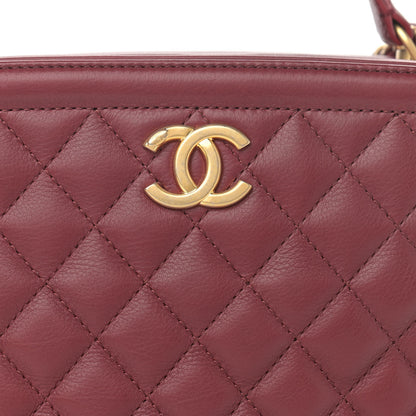Chanel Calfskin Quilted CC Medium Vanity Case Dark Red 8 of 14
