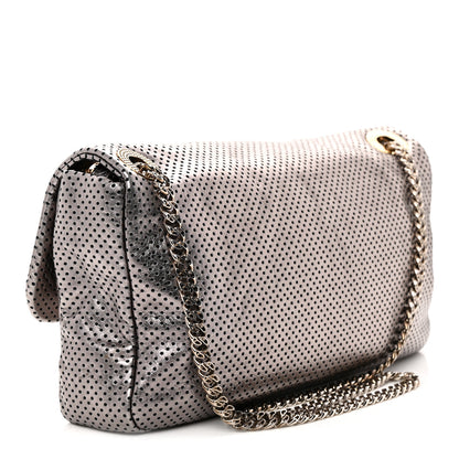 Chanel Metallic Crackled Calfskin Perforated Drill Flap Bronze 3 of 10