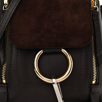 Chloe Suede Calfskin Mini Faye Backpack Carbon Brown 7 of 11