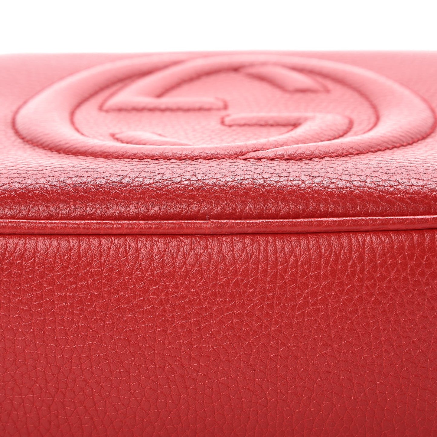 Pebbled Calfskin Small Soho Disco Bag Tabasco Red