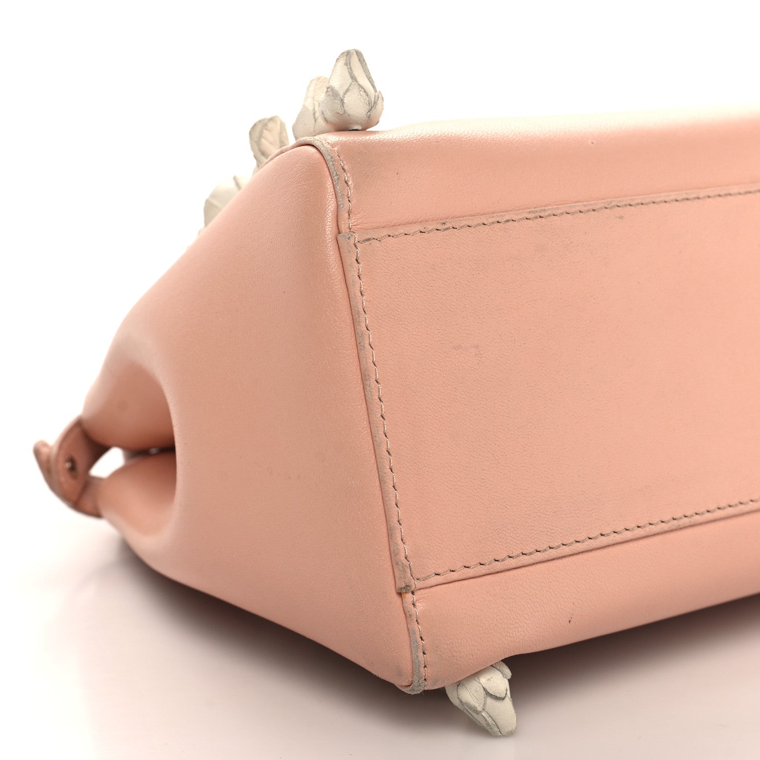 Fendi Nappa Rosebud Mini Peekaboo Iconic Satchel Baby Pink 9 of 11