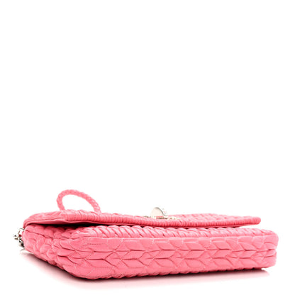 Miu Miu Nappa Matelasse Crystal Flap Clutch Geranio 4 of 10