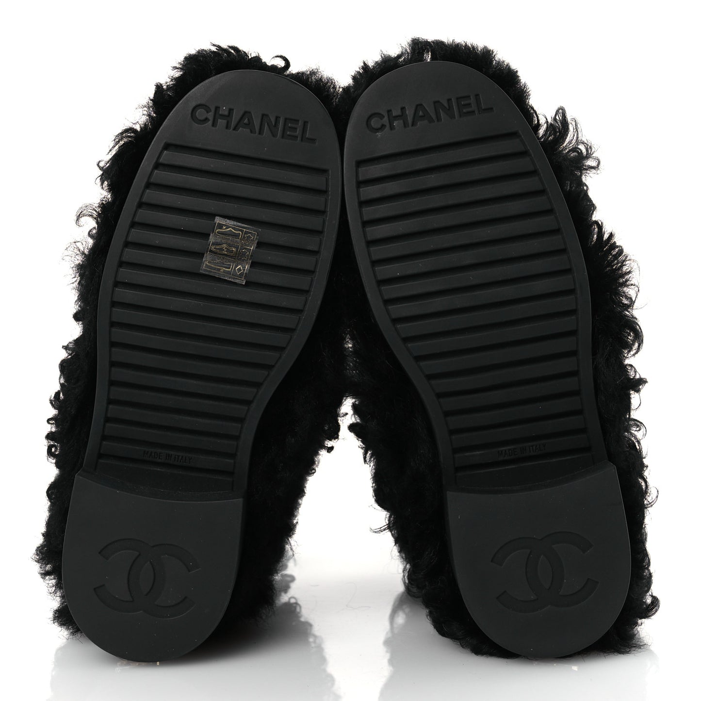 Shearling Sheepskin High Boots 38 Black