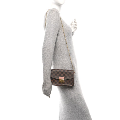 Louis Vuitton Damier Ebene Croisette Chain Wallet Magnolia 2 of 11