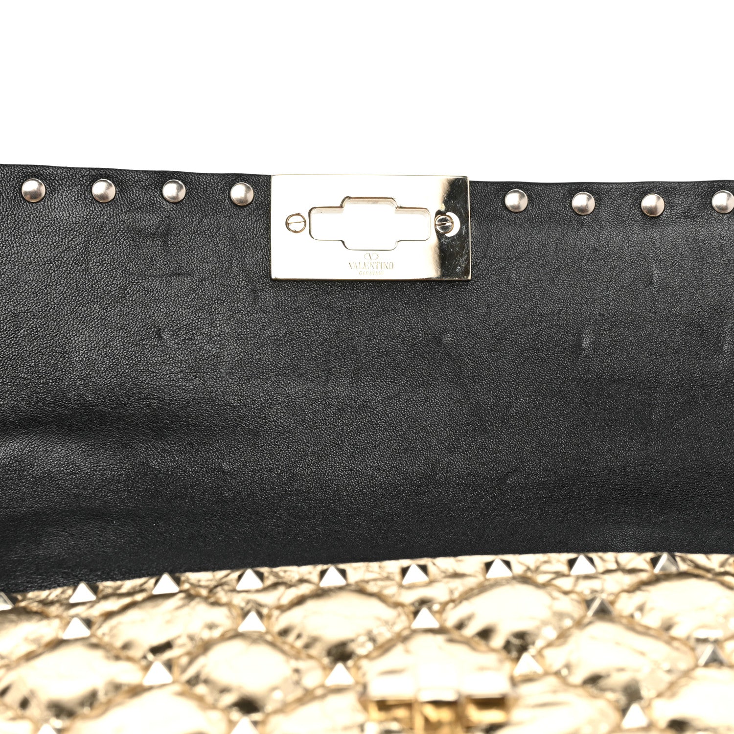 Valentino Garavani Metallic Wrinkled Lambskin Medium Rockstud Spike Shoulder Bag Mekong 8 of 12