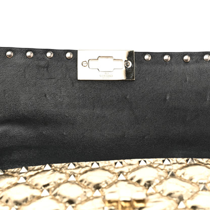 Valentino Garavani Metallic Wrinkled Lambskin Medium Rockstud Spike Shoulder Bag Mekong 8 of 12