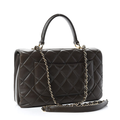 Chanel Lambskin Quilted Medium Trendy CC Flap Dual Handle Bag Dark Khaki 3 of 12