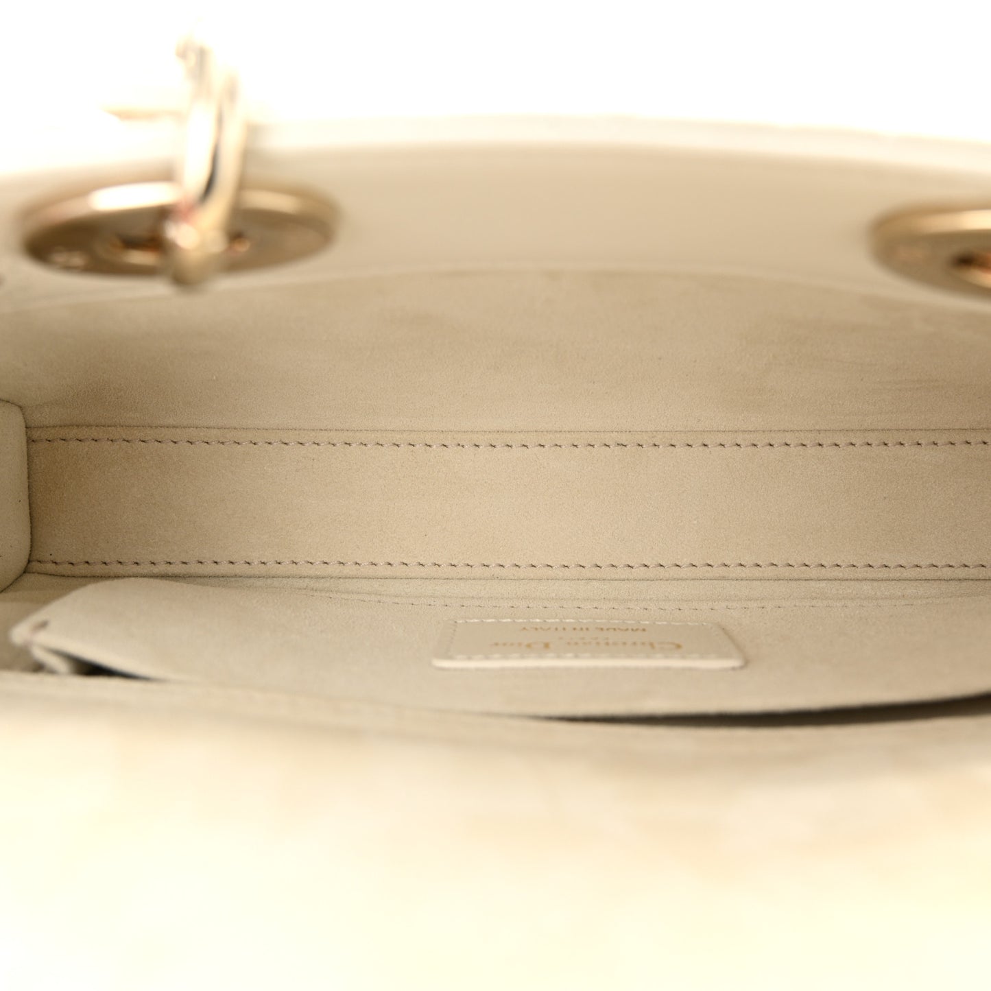 Lambskin Cannage Small Lady D-Joy Latte