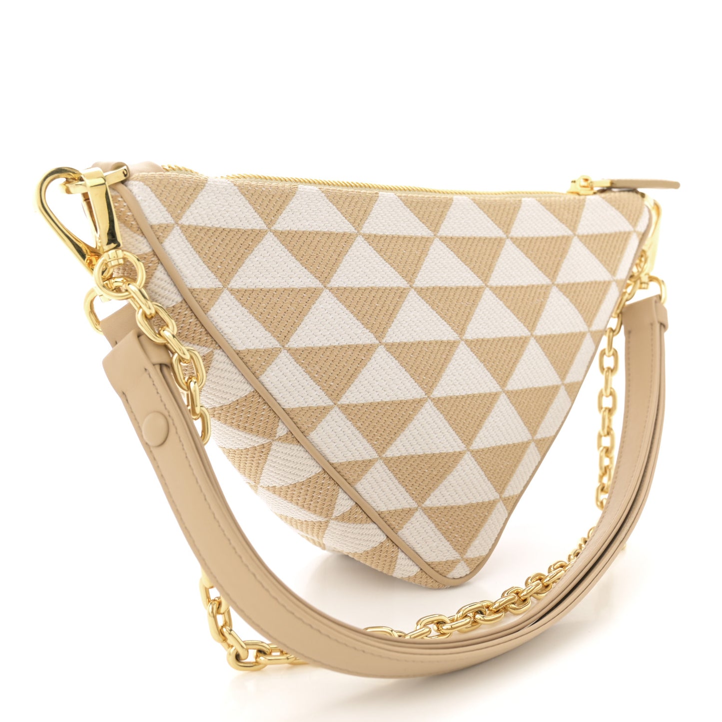 Jacquard Triangolo Symbole Embroidered Mini Triangle Bag Corda Talco