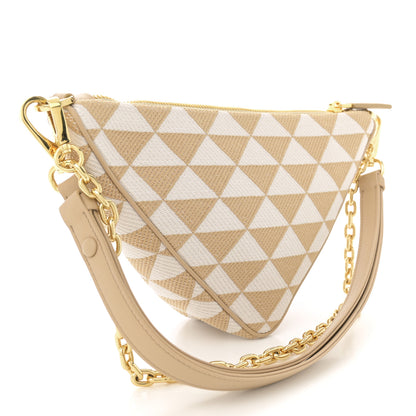 Prada Jacquard Triangolo Symbole Embroidered Mini Triangle Bag Corda Talco 3 of 11