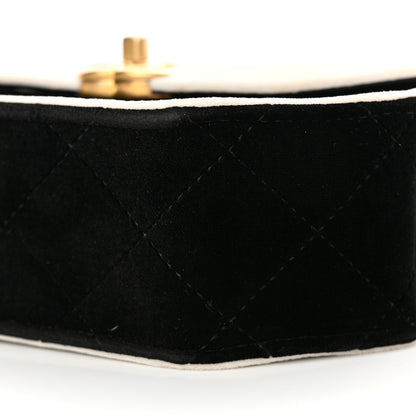 Chanel Velvet Quilted Mini Place Vendome Flap Black White 10 of 12
