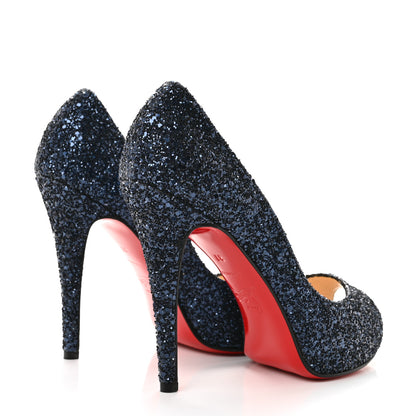 Christian Louboutin Glitter Very Prive 120 Pumps 37 Bleu Marine 5 of 9