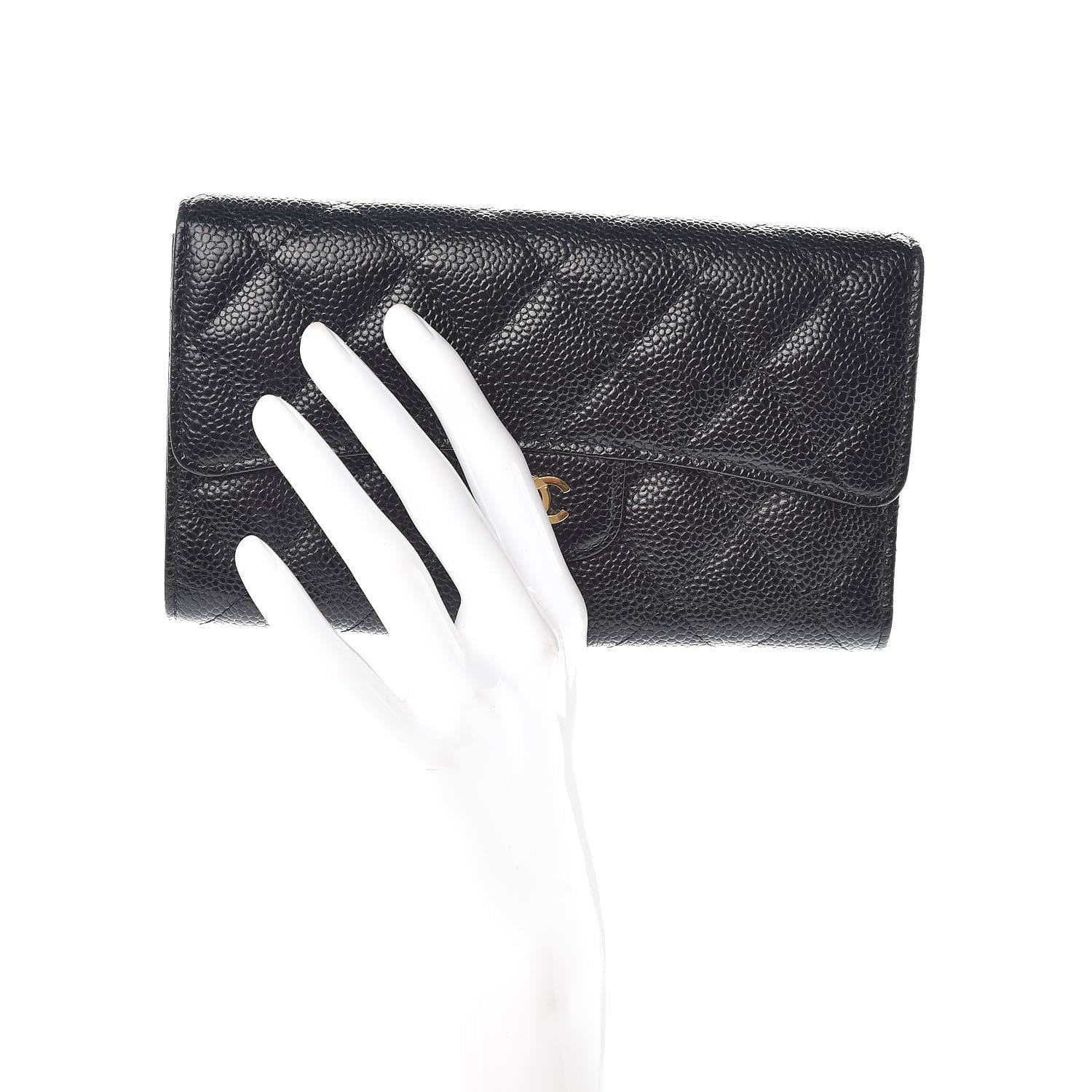 Chanel Caviar Quilted Large Flap Wallet Black 2 of 8