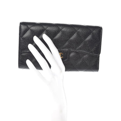 Chanel Caviar Quilted Large Flap Wallet Black 2 of 8