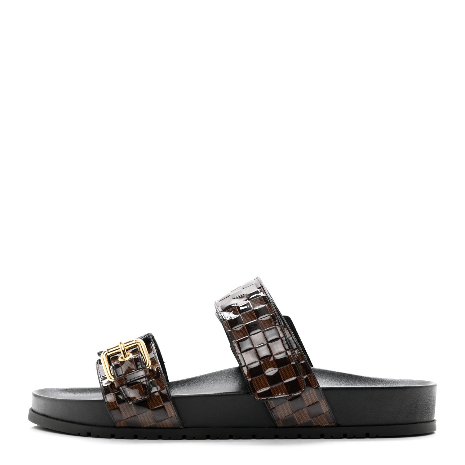 Louis Vuitton Damier Patent Calfskin Bom Dia Flat Sandals 41 Ebene 1 of 9