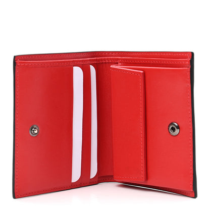 Christian Louboutin Calfskin Marble Print Spiked Bi-Fold Wallet Black 5 of 8