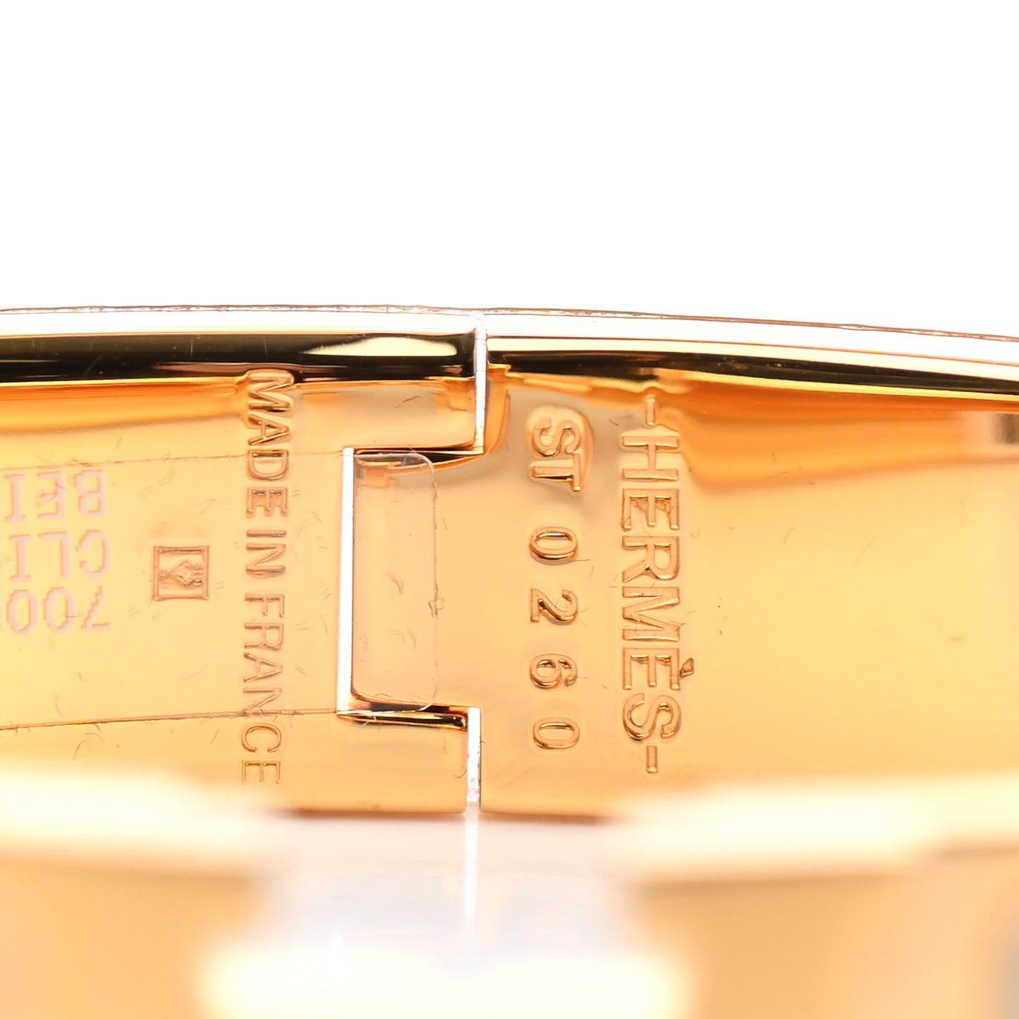 Enamel Narrow Clic Clac H Bracelet PM Beige Nacre