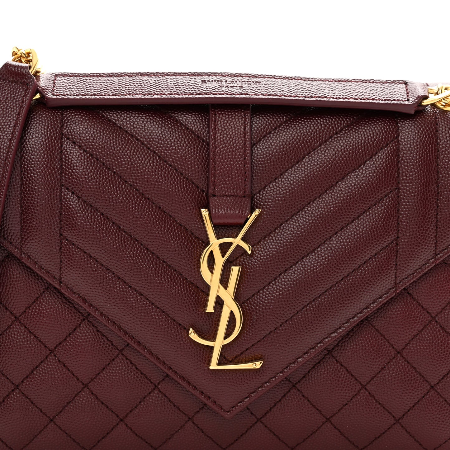 Grain De Poudre Textured Mixed Matelasse Medium Triquilt Monogram Satchel Rouge Legion