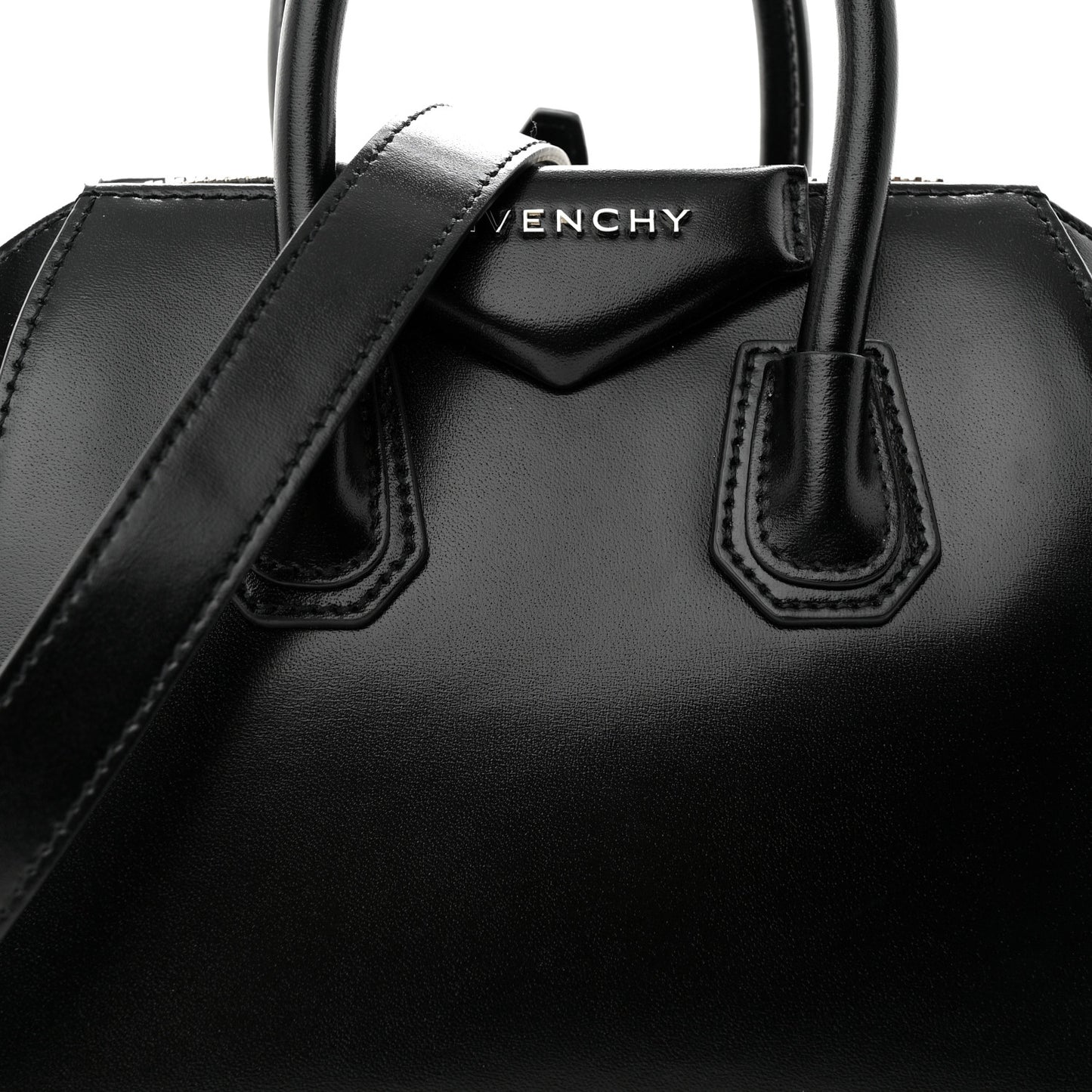 Shiny Lord Calfskin Mini Antigona Black