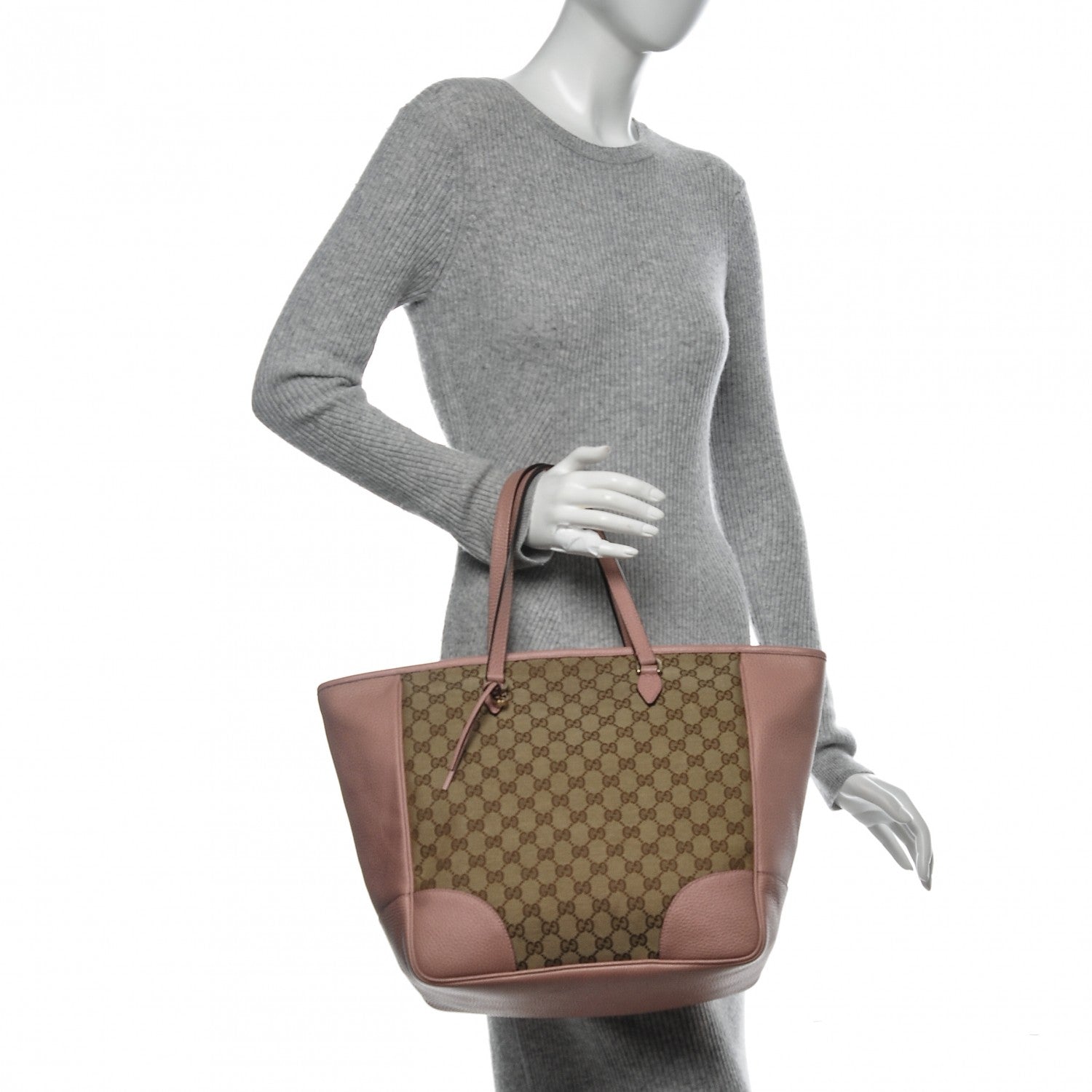 Gucci Monogram Bree Zippered Tote Beige Soft Pink 2 of 10