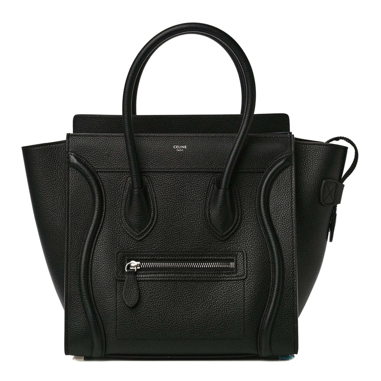 Drummed Calfskin Micro Luggage Black