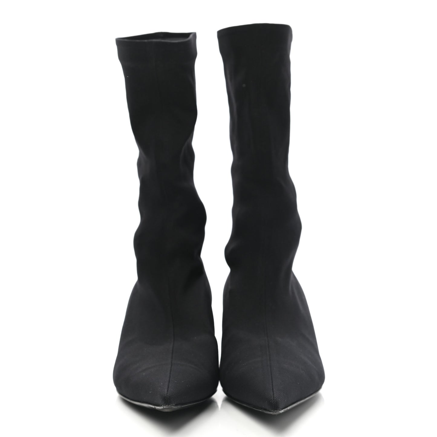 Jersey Crepe Extreme Pointed Toe Knife Booties 38 Black