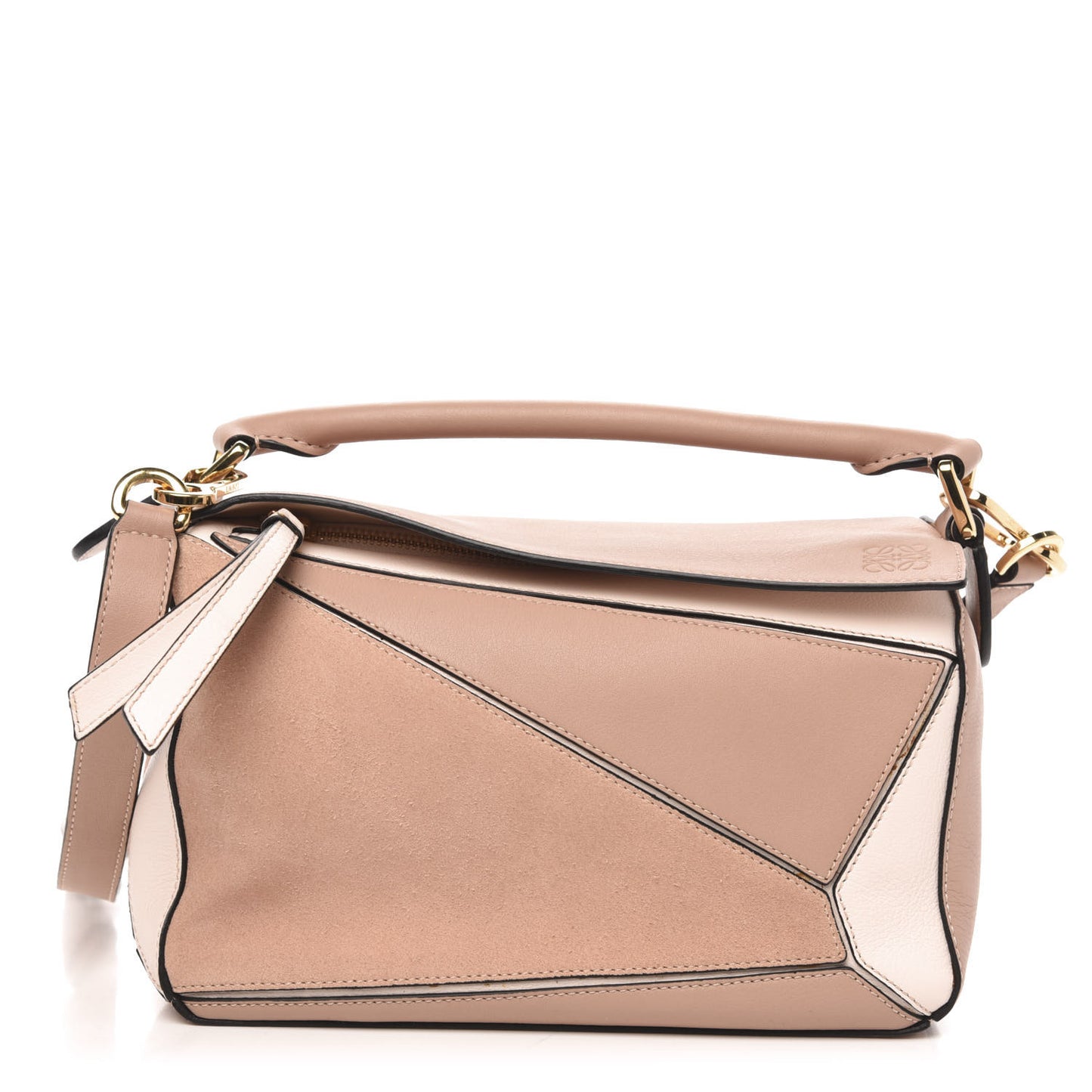 Calfskin Suede Small Puzzle Bag Blush