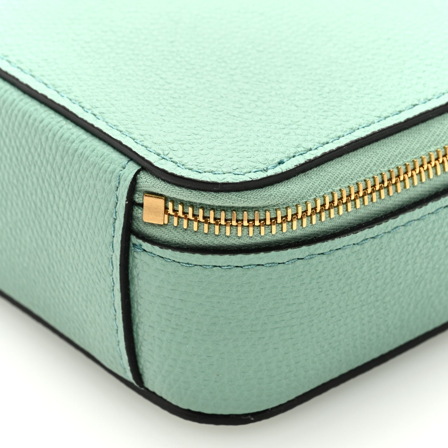Grained Calfskin VLogo Zip Crossbody Light Green